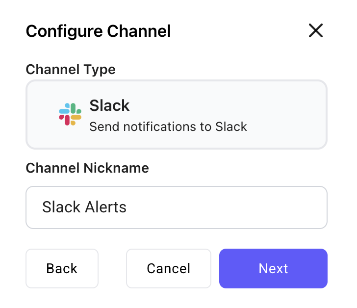 Enter Slack integration details in Twilanswer