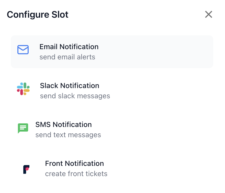 Notification channels for the route