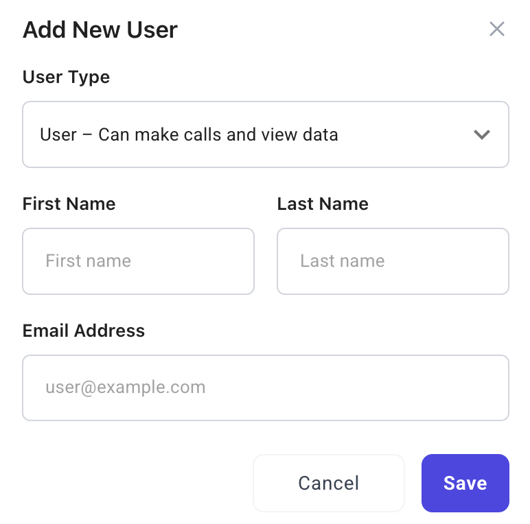 Invite user email and role